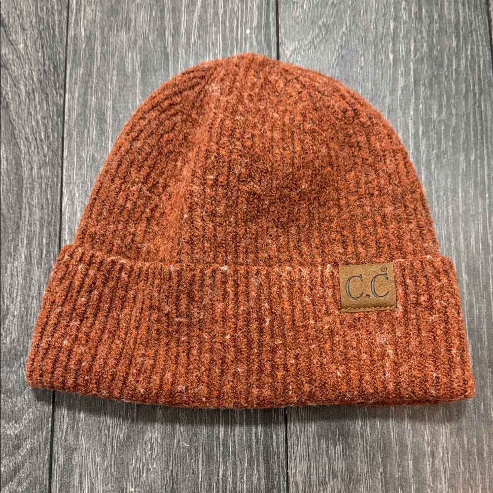 C.C Warm Orange Knit Beanie